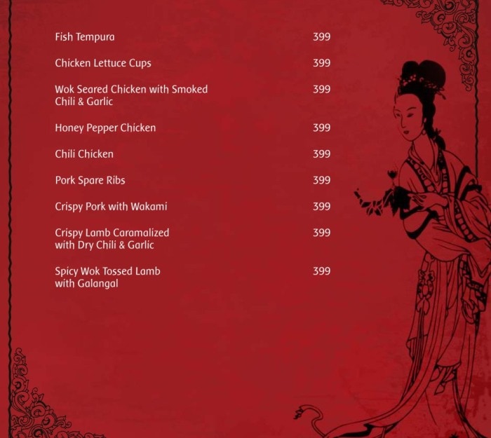 Chopsticks Menu