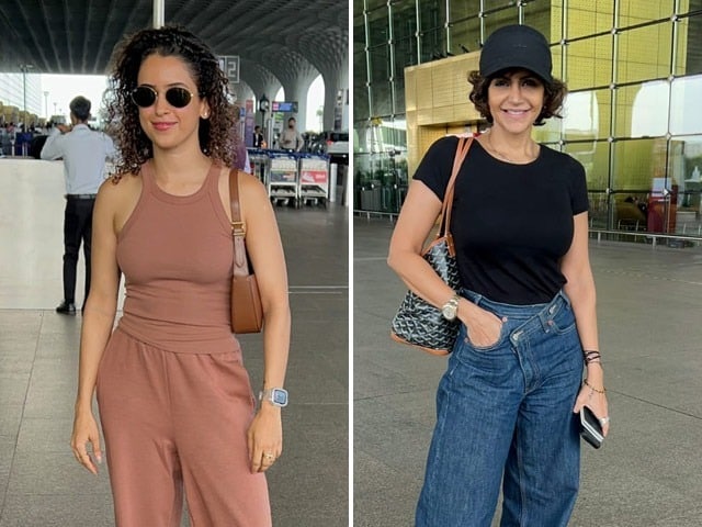 Mandira Bedi And Sanya Malhotra S Airport Style