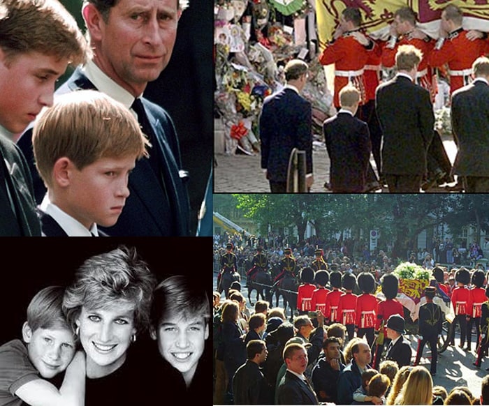 prince william and harry funeral. Prince William And Harry Young
