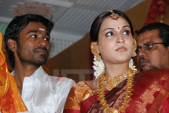 Aishwarya with her actor husband Dhanush.