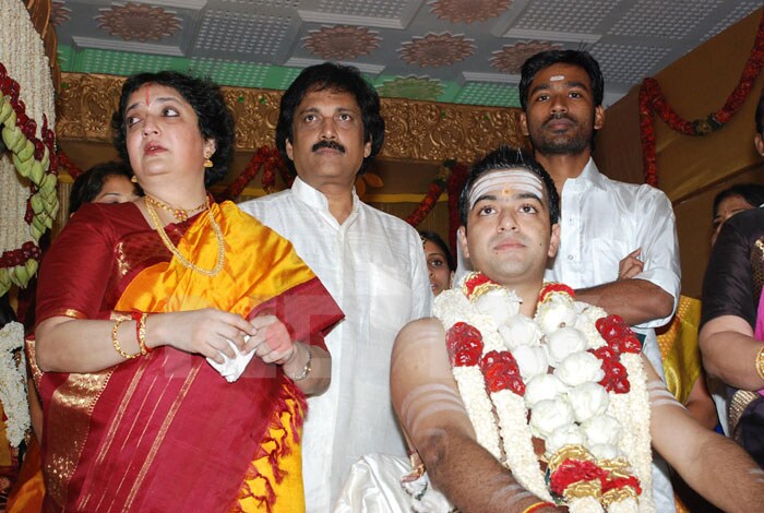 Latha Rajinikanth with her son-in-law Ashwin.