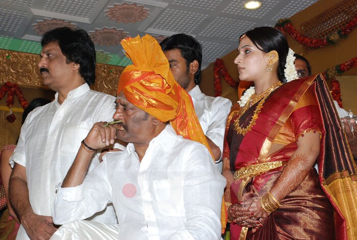 Rajinikanth with his elder daughter Aishwarya.