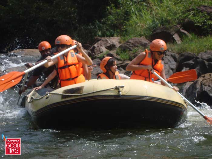 The girls took some time out for river rafting