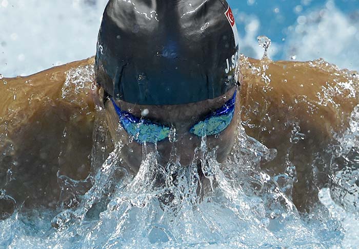 Singapore's Joseph Isaac Schooling competes in the finals of the men's 100m butterfly swimming event.