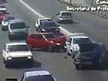 Video : Caught on camera: Three-car-crash in fast lane