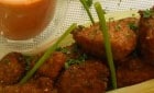  

Corn Fritters with Roasted Bell Pepper Sauce