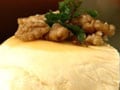 

Honey Cream with Roasted Walnuts and Mint Leaves