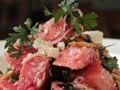 


Watermelon and Feta Salad with Black Olives and Glazed Onions