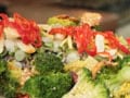 


Steamed Salmon in Asian Dressing and Broccoli with Dressing