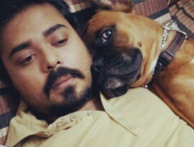 Tales & Tails contest winner - Jayant Mishra from Bengaluru.
He tells us about his lucky boxer, Monty. Jayant writes “ Monty sure is the privileged child of the house. He likes to sleep with me, pushes me to a corner every night, and most nights impersonates a mosquito repellant!
Monty loves chicken. In fact when the bird flu hit Bengaluru last month, he almost had a nervous breakdown!! He is also health conscious. He goes for walks precisely 4 times a day. He doesn't wear a watch, yet functions like clockwork.
He fights, gets angry, throws tantrums…yet in the night comes right into bed, and hugs me to sleep!