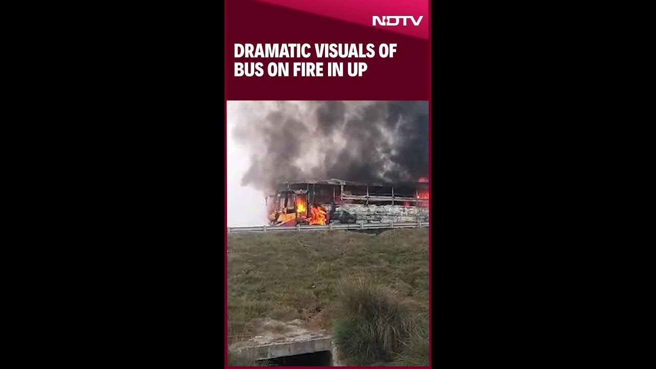 Bus Catches Fire On Purvanchal Expressway, All Passengers Safe