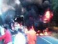Video : Bus carrying women kabaddi players meets with an accident