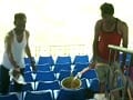 National outrage over footballers cleaning cricket stadium