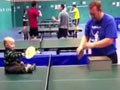 Ping-pong baby gives like he gets