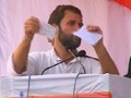 In dramatic flourish, Rahul Gandhi rips up paper at rally