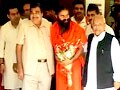 Video: At meeting, BJP President Nitin Gadkari touches Baba Ramdev's feet