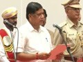 Video: Jagadish Shettar takes oath with Gowda by his side