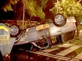 Video : Speeding SUV turns turtle, catches fire near Prime Minister's residence