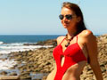 Sarah-Jayne Bedford goes surfing in South Africa