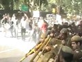 Water cannons used on protesters at chief minister's home