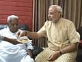 Video : Narendra Modi visits rival Keshubhai Patel, feeds him sweets