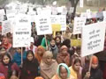 Video : Hundreds march for women's rights in Delhi