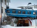 Video: Girl steals train, crashes into building in Sweden