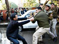 Students protest outside venue of Narendra Modi's speech