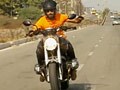 Varun wanders in Hyderabad on a BMW bike