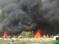 Video : Massive fire in North Delhi slum; several huts gutted