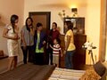 A cluttered playroom transformed into a cozy room