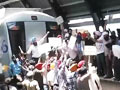 Angry protests at Delhi metro station against Congressman Sajjan Kumar's acquittal