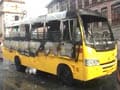 Video : Srinagar: Protesters set school bus on fire, no casualties