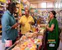 Rocky and Mayur in a food bank
