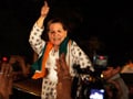 Sonia Gandhi celebrates on Delhi streets