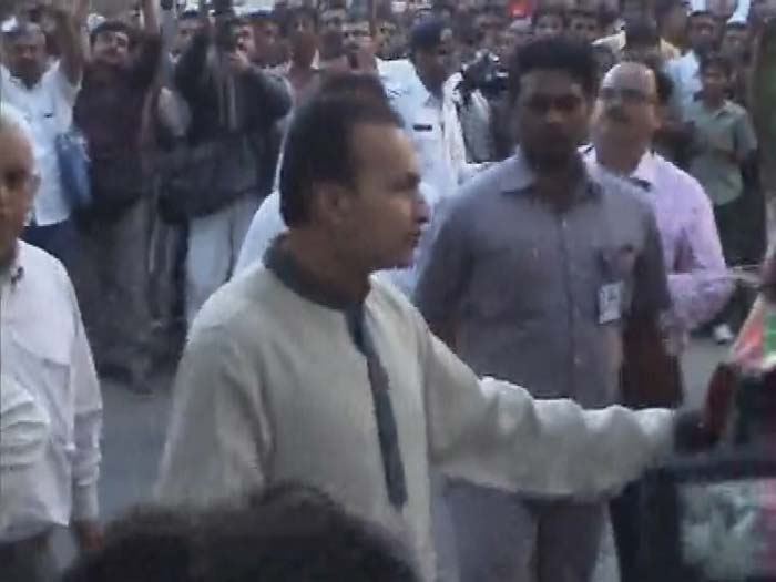 ADAG Group chairman Anil Ambani seen arriving at the two-day family function in Chorwad (Gujarat).