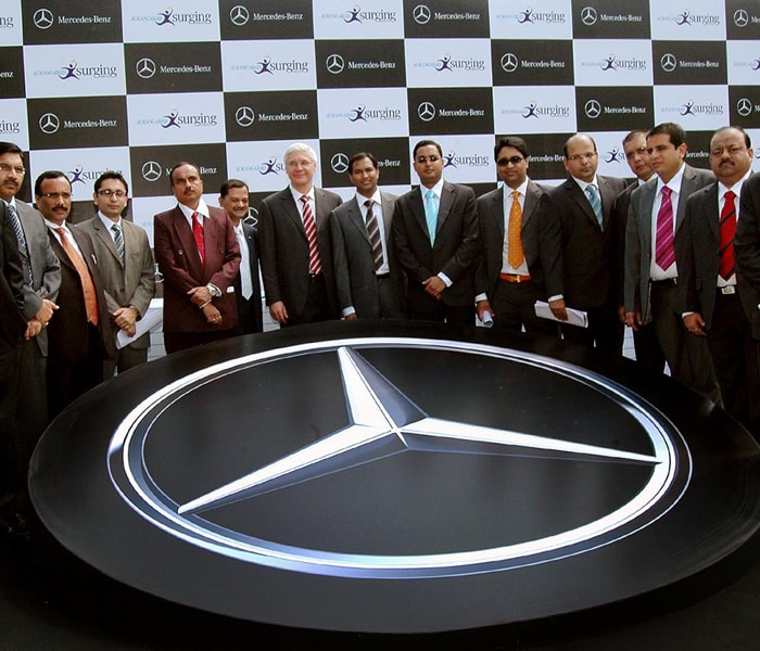 The buyers of Mercedes-Benz cars, known as the ?Aurangabad Group' consist of doctors, builders, industrialists and professionals. An elated Mercedes-Benz India managing director Wilfried Aulbur said there is tremendous economic power in tier-two and tier-three cities of India. 'Today, it came to the fore in a bold, aggressive and dynamic manner with the sale of 150 Mercedes-Benz cars at one stroke.' (Photo: IANS)