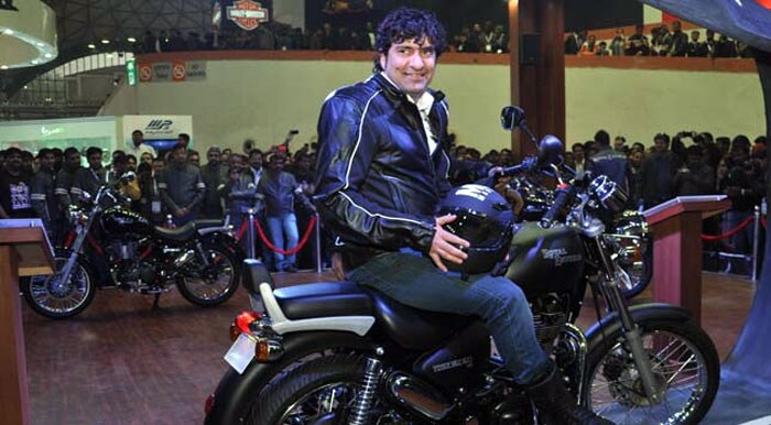 Royal Enfield launched Thunderbird 500 at the Auto Expo in New Delhi. Mr Siddhartha Lal, MD & CEO, Eicher Motors seen on the bike.