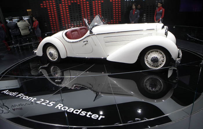 An Audi Front 225 Roadster is displayed at the 10th Auto Expo. (Ap image)