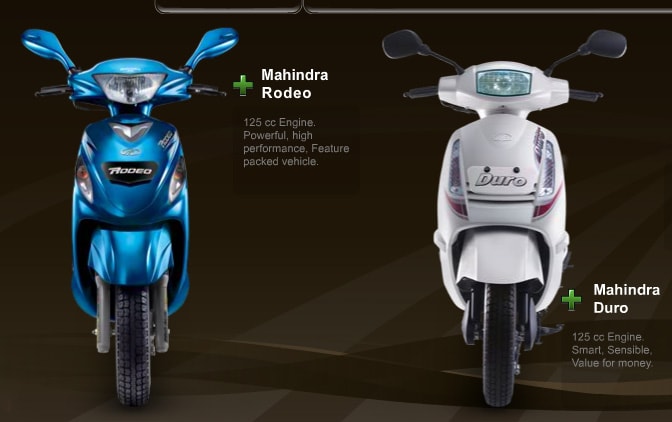 <b>Power Scooters?The Mahindra Rodeo and Mahindra Duro</b><br>
Mahindra Two Wheelers, the two wheeler arm of the Mahindra Group unveiled two new Power Scooters?the Mahindra Rodeo and the Mahindra Duro.