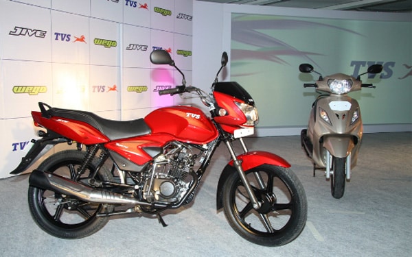 <b>TVS Jive and TVS WEGO</b><br>
TVS Motor Company today unveiled two novel products - India's first auto-clutch motorcycle and an automatic scooter. Christened TVS Jive, the new motorcycle is propelled by a 110 cc engine and complementing the motorcycle is TVS WEGO, the multi-user, family-friendly and sleek metal bodied scooter.