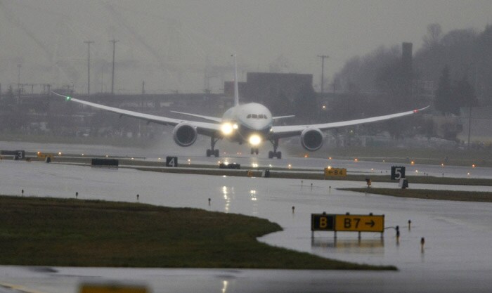 The plane is the first of six 787s Boeing will use in the nine-month flight-test program that will subject the aircraft to conditions well beyond those found in normal airline service, including temperature extremes, flying on one engine and slamming on the brakes at takeoff speed.