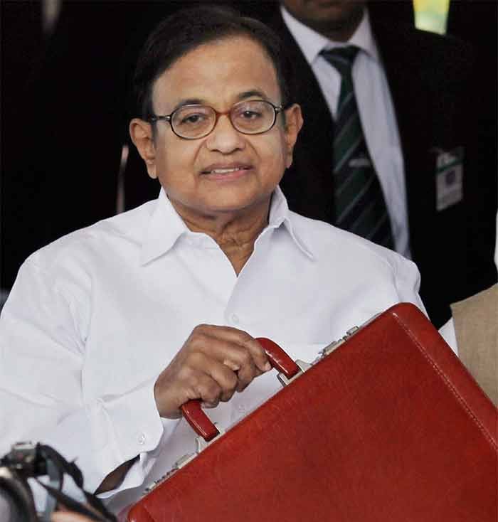 Finance Minister P Chidambaram arrives in Parliament to delivers his budget speech.