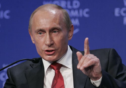 <b>?The crisis a perfect storm?:</b> Russian Prime Minister Vladimir Putin hit out at US capitalist excesses for sparking the economic crisis as the Davos political and business summit made a gloomy start.