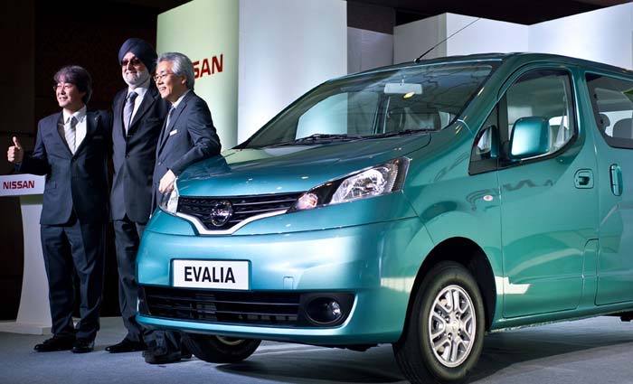 Nissan Motor Co. on Tuesday launched multi-purpose vehicle Evalia at a starting price of Rs. 8.49 lakh, ex-showroom, Delhi. The top-end model will cost Rs. 9.99 lakh.