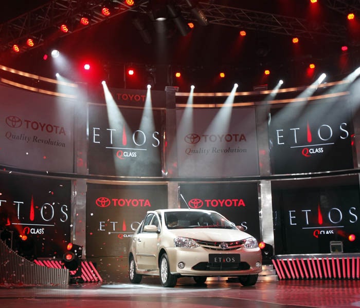 <b>Toyota Etios</b><br><br>
The world's largest car maker Toyota launched its much-anticipated entry-level sedan Etios in India. The company, which is present in India through a joint venture with the Kirloskar Group, priced the car very competitively at Rs 4.96 lakh-Rs 6.86 lakh (ex-showroom Delhi). The company has invested Rs 3,200 crore to set up its second manufacturing facility in the country to roll out the car. It has launched the car with a 1.5 litre petrol engine. It has been pitched against other entry-level sedans such as Maruti DZiRE, Mahindra Logan and Fiat Linea. <br><br>Such is the response for Toyota Etios that before the car rolls out and hits dealerships, advance orders have already reached 12,000 units since December 1, or about 17 percent of the annual target of 70,000, said the car maker.