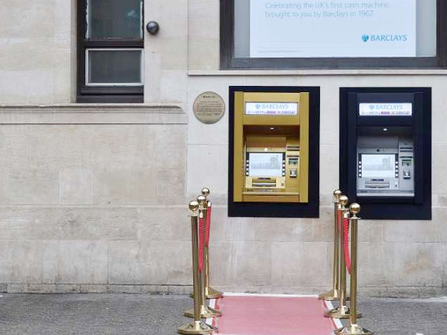 World's First ATM Machine Turns To Gold On 50th Birthday