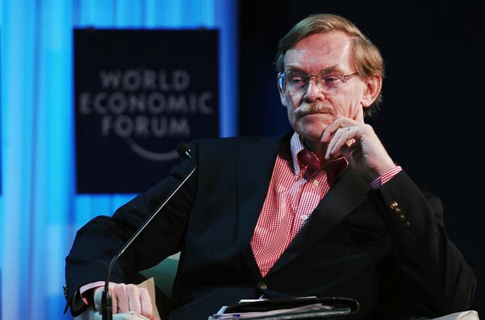 World Bank Group president Robert B Zoellick, looks on before his speech about "Global Economic Outlook 2012" during the World Economic Forum (WEF) at the congress center of the Swiss resort of Davos.