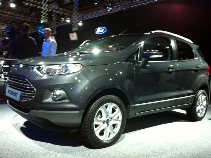 Ford EcoSport: <br /><br />

The EcoSport is Ford's newest model in the crossover segment, completely developed in South America. It is also Ford's bet in India's increasingly competitive SUV market.
<br />
The EcoSport hybrid, built on Blue Oval's platform, is powered by the new 1.0-litre EcoBoost petrol engine with 3 cylinders.
<br />
It will be equipped with features like in-car connectivity system that uses voice-activation technology to help select music or answer phone calls over Bluetooth or USB.
