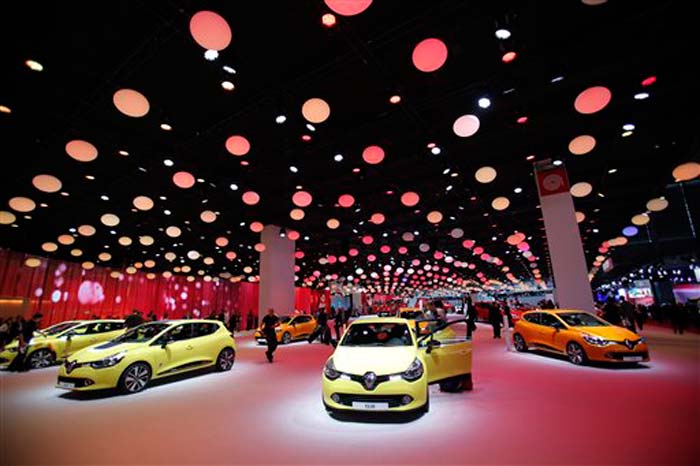 Renault Clio IV: <br /> <br />
Renault will be unveiling the latest iteration of its top-selling small car. The French auto-maker will be depending on its new model - Clio IV, to attract many of the average French car shoppers who make up the bulk of the visitors to its stand. The new Clio comes as a replacement to the last version, which unveiled seven years ago.